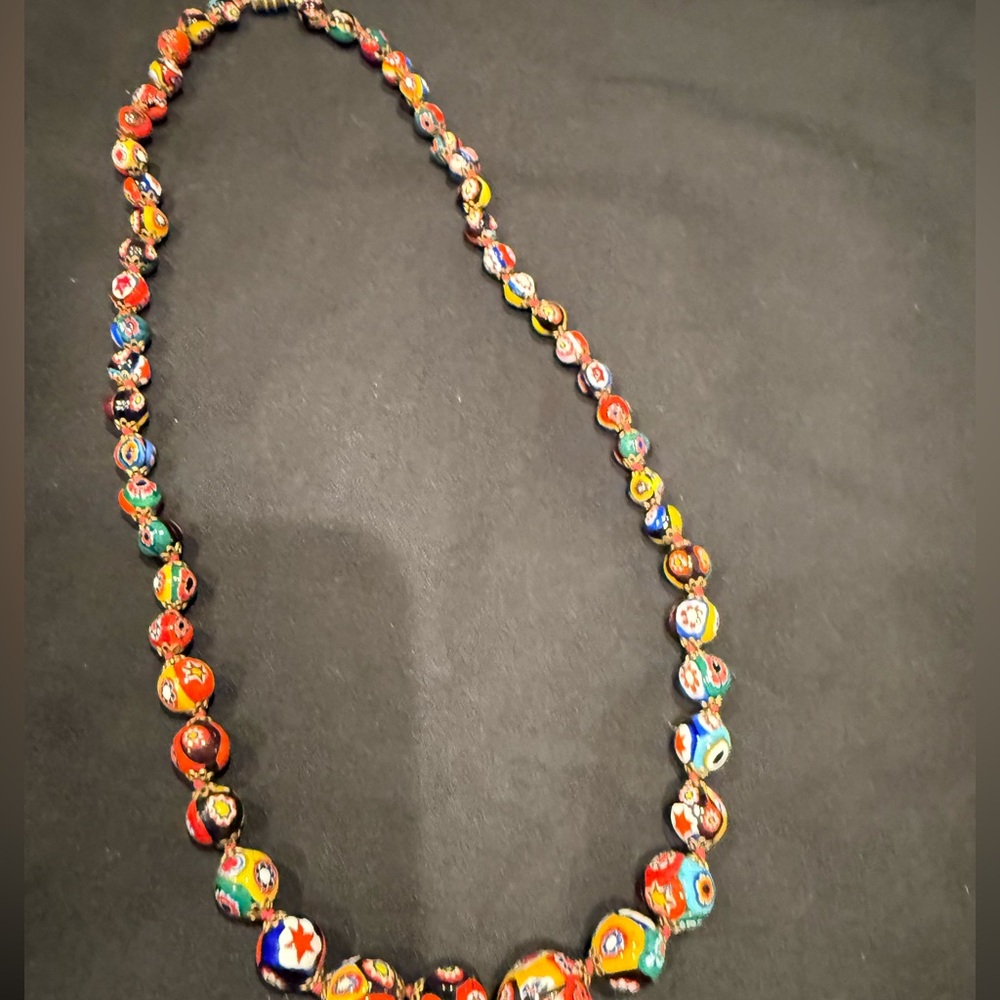 Vintage ERCOLE MORETTI Murano Glass Graduated Bead Millefiori Stunning Necklace - Picture 13 of 16